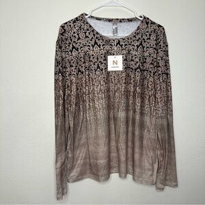 NWT Noracora Gold Ombre Long-Sleeve Top Size XXL